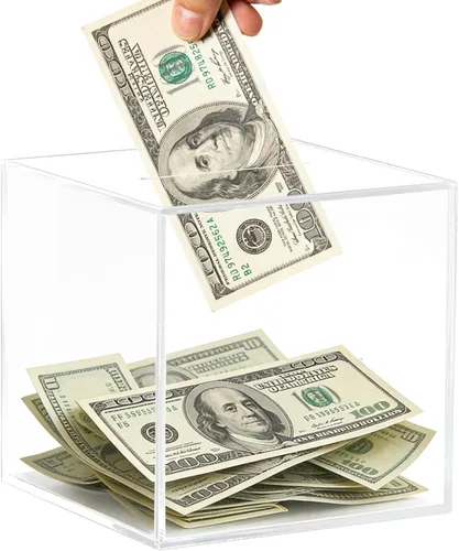 Vista 16 de Alcancía transparente para adultos/niños, caja de dinero de acrílico que no se puede abrir para ahorrar dinero en efectivo y monedas, debe romperse