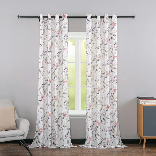 Vista 12 de Leeva Cortinas de bloqueo de luz de 45 pulgadas de largo para dormitorio, paneles de cortina de lino sintético para ventana, tratamiento decorativo
