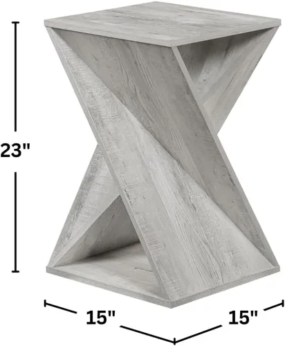 Vista 2 de Moderna mesa auxiliar trenzada única en su tipo, mesa auxiliar de granja, granja, sala de estar, mesa decorativa de dormitorio, diseño