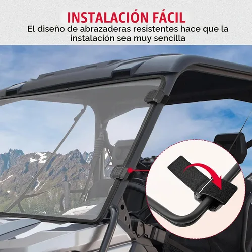 Vista 8 de KEMIMOTO Parabrisas delantero compatible con Can-Am Defender HD5/8/10