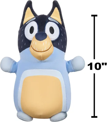Vista 4 de Squishmallows Original Bluey Bandit HugMees de 10 pulgadas - Peluche oficial de Jazwares ultrasuave de tamaño mediano