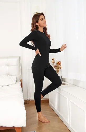 Vista 2 de Malist Ropa interior térmica para mujer, ultra suave, con forro polar