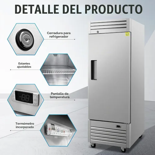 Vista 3 de EKS-E30R - Refrigerador vertical comercial de acero inoxidable de 17.7 pies cúbicos