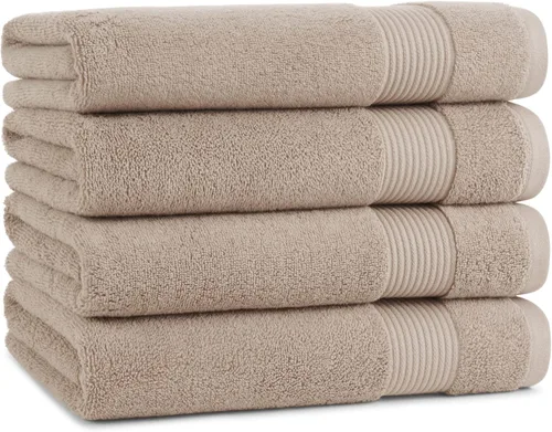 Vista 40 de Juego de toallas de baño Arkwright de 4 piezas - 100% algodón súper suave, 600 GSM de secado rápido y absorbente, artículos de lujo para baño