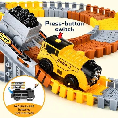 Vista 2 de Construction Race Track Set 235 Pcs Toy for Kids 3-8 Flexible DIY Road Toy