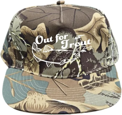 Vista 21 de ThatsRad Out for Trout Camionero Camuflaje Sombrero Visera Cuerda Snapback Camo Pesca Mosca