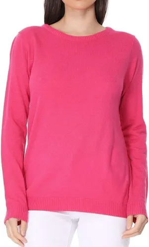 Vista 28 de YEMAK suéter de punto casual básico ligero con cuello redondo y manga 3/4 para mujer A.mk3636 - Negro