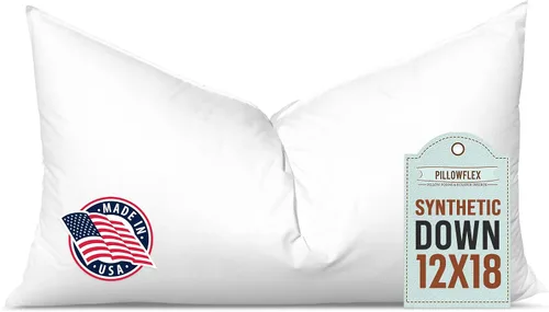 Vista 87 de Pillowflex Juego de 2 rellenos de almohada sintéticos de plumón alternativo para fundas (12 x 24 pulgadas)