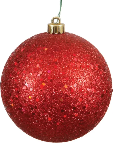 Vista 21 de Vickerman Adorno de bola de Navidad inastillable con acabado de lentejuelas con tapa perforada, 6 por bolsa, 4 pulgadas, color negro