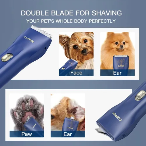 Vista 3 de Cilppers de aseo para perros, prácticos y potentes kits de recortadora eléctrica de pelo para mascotas, impermeables, inalámbricas, recargables