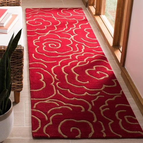 Vista 9 de SAFAVIEH Soho Collection SOH812B - Alfombra decorativa suave de lana y viscosa de 2 x 3 pies, hecha a mano, color azul claro y marfil