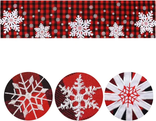 Vista 5 de Grelucgo Bufanda bordada de Navidad para mantel de Navidad, 70 x 17 pulgadas (Grinch)