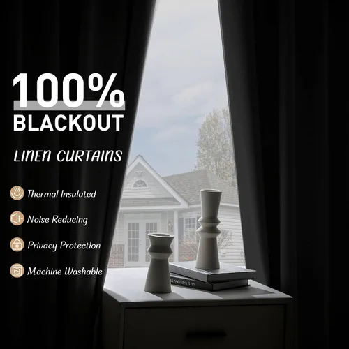 Vista 5 de UHITECH Cortinas opacas de 35 pulgadas de largo para sala de estar, 2 paneles, cortina opaca corta para cocina para ventanas pequeñas, cortinas