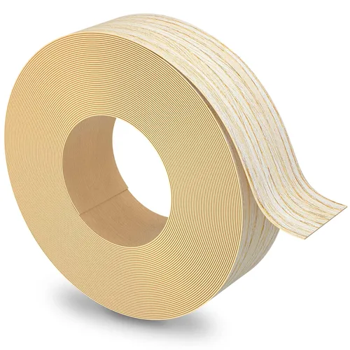 Vista 20 de Bandas de Borde de Abedul, rollo de 1 1/2 pulgadas x 10 pies de Bandas de Borde de Chapa - Pre-encoladas Flexibles, Cinta de Madera Real