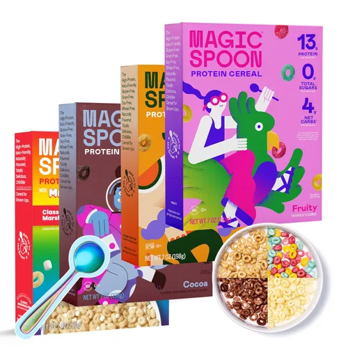 Vista 16 de Cereal Magic Spoon - Cereales Altos en Proteínas - Snacks Sin Azúcar y Comida para el Desayuno - Cereal Sin Granos y Sin Gluten - Snacks Saludables