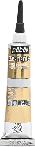 Vista 3 de Pebeo Vitrail, Pintura Dimensional para Contorno en Relieve, Tubo de 20 ml con Boquilla - Negro, 0.68 Oz Líquidas (Paquete de 1)