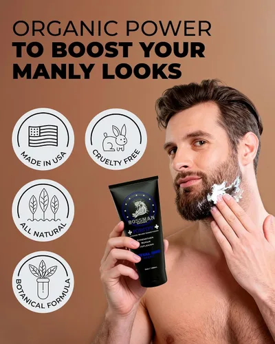 Vista 3 de Bossman Essentials Kit de barba para hombres, juego de 3, gelatina de aceite para barba, crema acondicionador fortificante, bálsamo para barba