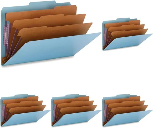 Vista 13 de Smead Carpeta de archivos de clasificación de cartón prensado con sujetadores SafeSHIELD, 3 divisores, expansión de 3 pulgadas, tamaño legal, azul