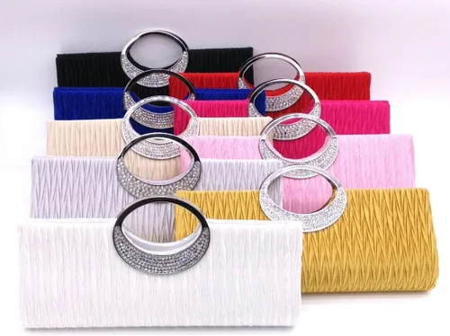 Vista 6 de TOPCHANCES Bolsos de noche de satén para mujer, bolso de mano para boda, fiesta, formal, elegante