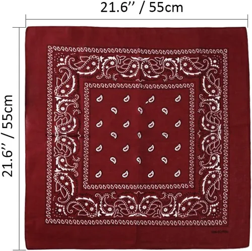 Vista 2 de Bycc Bynn Paquete de 3 bandanas cuadradas de algodón puro con patrón de cachemira