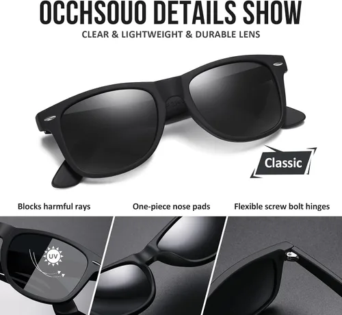 Vista 5 de Occhsouo Gafas de sol polarizadas para mujer y hombre, gafas de sol de moda para conducir, pesca, bloqueo UV, protección UV400