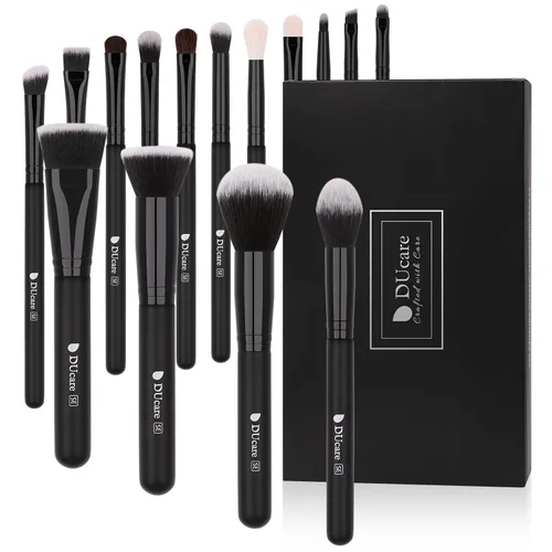 Vista 9 de docolor - Juego de 30 brochas de maquillaje profesionales Kabuki sintéticas de primera calidad, brocha de mezcla para base, polvo facial, rubor
