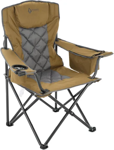 Vista 9 de ARROWHEAD OUTDOOR Silla plegable portátil de lujo para campamento con reposacabezas, portavasos y vidrio, enfriador de 6 latas, bolsa de transporte