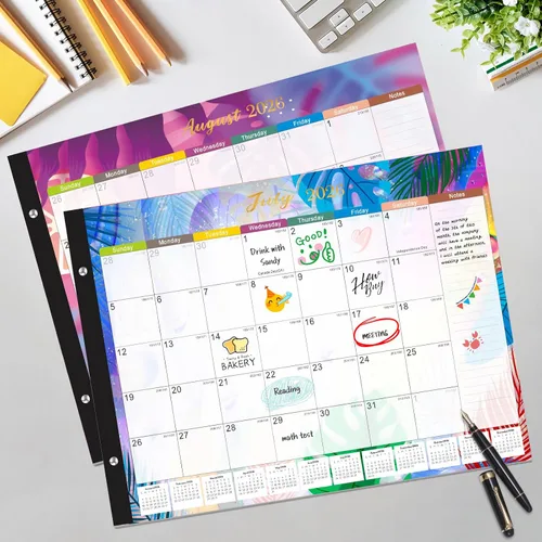 Vista 9 de Gannyfer Calendario de escritorio 2026-18 meses, calendario de escritorio grande, para usar ahora hasta diciembre de 2026, calendario de escritorio