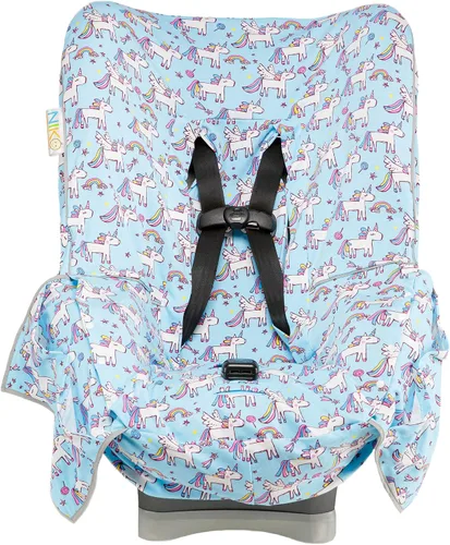 Vista 13 de Niko Easy Wash - Funda y forro para asiento de automóvil para niños, diseño Chevron Minky azul, ideal para clima invernal, ajuste universal, probado