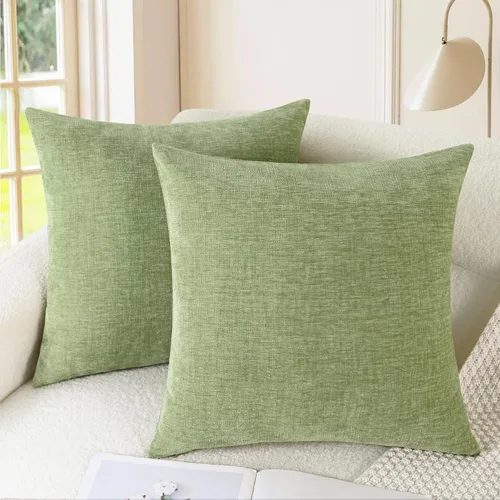 Vista 63 de CaliTime - Paquete de 2 fundas de almohada acogedoras para sofá, decoración del hogar, felpilla suave teñida sólida, 16 x 16 pulgadas, marrón Marrón