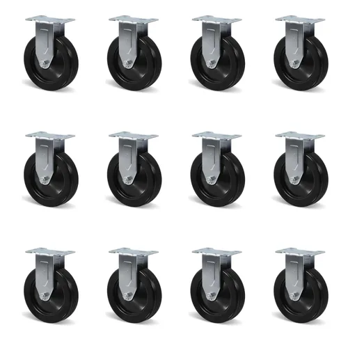 Vista 21 de Juego de 4 ruedas giratorias de 3 pulgadas, ruedas giratorias resistentes, ruedas de goma dura para muebles de camión de plataforma, carrito móvil