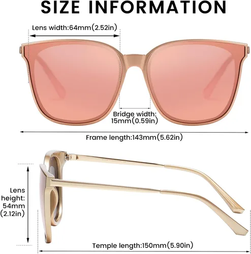 Vista 3 de Duco - Lentes de sol redondos vintage para mujeres y hombres con protección UV de moda para la playa