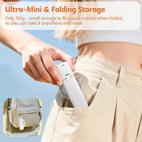 Vista 7 de Mini palo magnético para selfie para iPhone, trípode portátil 4 en 1 de tamaño de bolsillo para iPhone MagSafe/Android con control remoto/luces