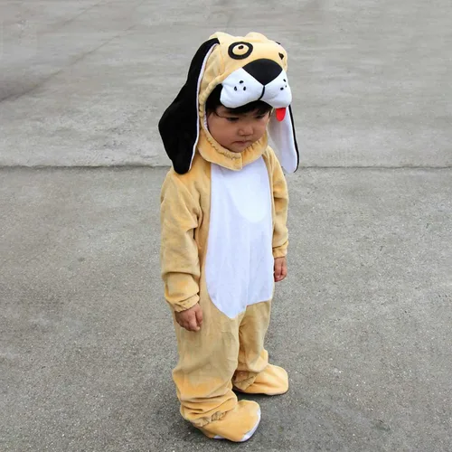 Vista 5 de Conjunto de disfraz de animal de forro polar para bebé niño y niña, overol de animales, sombrero y zapatos, disfraz de Halloween, cosplay, trajes