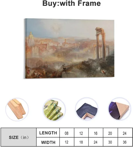 Vista 5 de LEES TOSS J.M.W. Turner Modern Rome - Póster de lienzo de Campo Vaccino para decoración de dormitorio, paisaje deportivo, oficina, habitación
