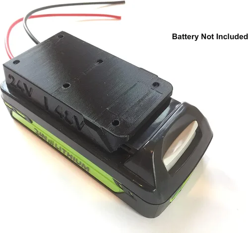 Vista 5 de Adaptador para greenworks o creabest de 24 voltios compatible con batería de litio calibre 12, negro