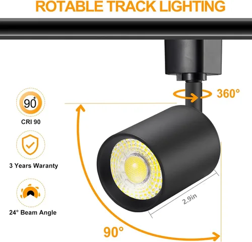 Vista 6 de VANoopee Cabezales de iluminación LED regulables de 10 W, tipo H, accesorios de repuesto de luz de riel brillante 3000 K, foco de techo blanco