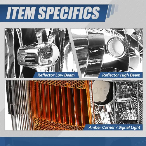 Vista 3 de Auto Dynasty Conjunto de faros delanteros compatible con Chevy Silverado 1500 2007-2014, reemplazo de faros halógenos del lado del conductor