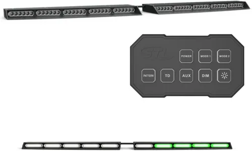 Vista 11 de SpeedTech Lights Raptor Elite TIR - Barra de luz LED estroboscópica para parabrisas superior, con soporte y caja de control, color ámbar/ámbar