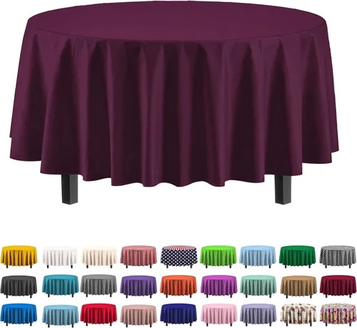 Vista 37 de Party Solids Paquete de 4 manteles de plástico color azul aguamarina, 54 x 108 pulgadas, mantel desechable para fiestas y pícnics