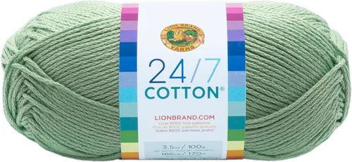 Vista 56 de Lion Brand Yarn - Hilo ligero 24/7 de algodón para tejer, hacer ganchillo y manualidades, Ámbar, paquete de 1 Light Worsted 100% Mercerized Cotton