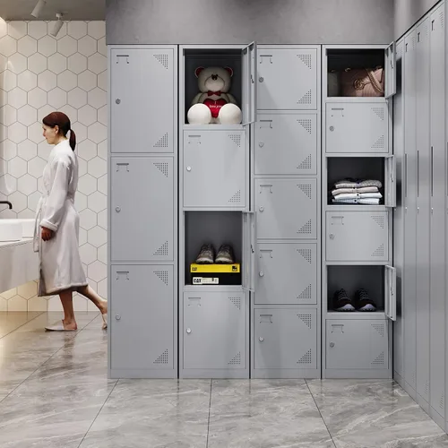 Vista 7 de Letaya Taquillas de metal para empleados, gabinete de almacenamiento de acero de 71 pulgadas con 4 puertas con cerradura para personal de oficina