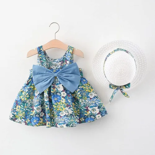 Vista 14 de Vestido tutú de verano para niñas pequeñas, sin espalda, vestido de princesa para fiesta de cumpleaños, vestido de verano con lazo floral
