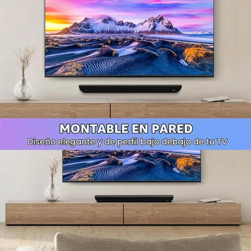 Vista 7 de OXS Barra de sonido S5 para TV con HDMI eARC, subwoofer incorporado Dolby Atmos 3.1.2, altavoz central, conexión Bluetooth y multicable, 5