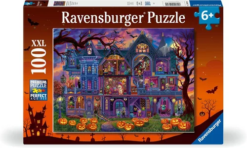 Vista 2 de Ravensburger Monster House Party - Rompecabezas de 100 piezas XXL para niños, cada pieza es única, las piezas encajan perfectamente