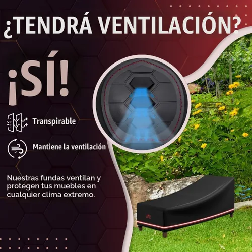 Vista 9 de Turtle Life Funda para silla de patio, impermeable, resistente, para exteriores, con ventilación de aire mejorada, 1 paquete, 64 pulgadas de largo x