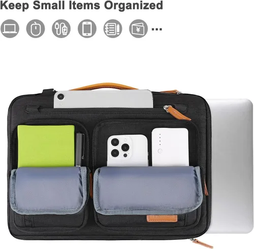 Vista 4 de MOSISO 360 Protective Laptop Bag, Computer Bags, Side Open Messenger Bag with Trolley Sleeve&5 Pockets