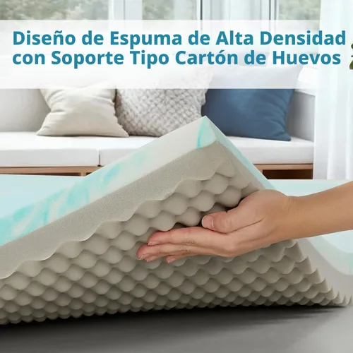 Vista 7 de SAPHREAS Cubrecolchón de espuma viscoelástica de 3 pulgadas, tamaño King con funda de colchón suave y ventilada, cubrecolchón de cama para caja