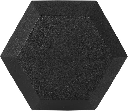 Vista 4 de Fitvids Mancuerna hexagonal con revestimiento de goma, 35 libras, par de 35 libras, color negro