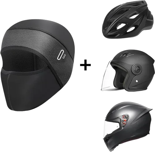 Vista 7 de Gorro térmico de forro polar para hombre y mujer, forro de invierno para esquí, ciclismo, debajo del casco, gorro para correr, calentador térmico